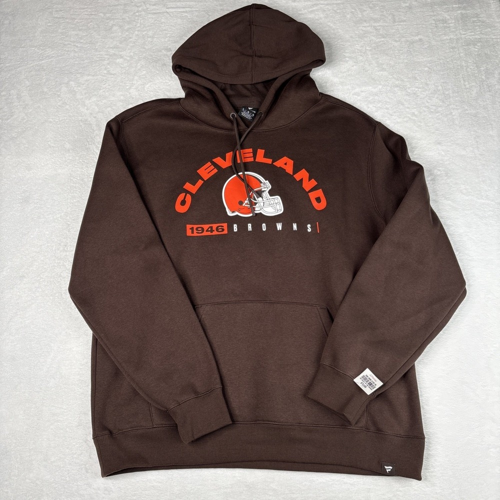 Fanatics Cleveland Browns Football Hoodie Mens Large Brown Orange